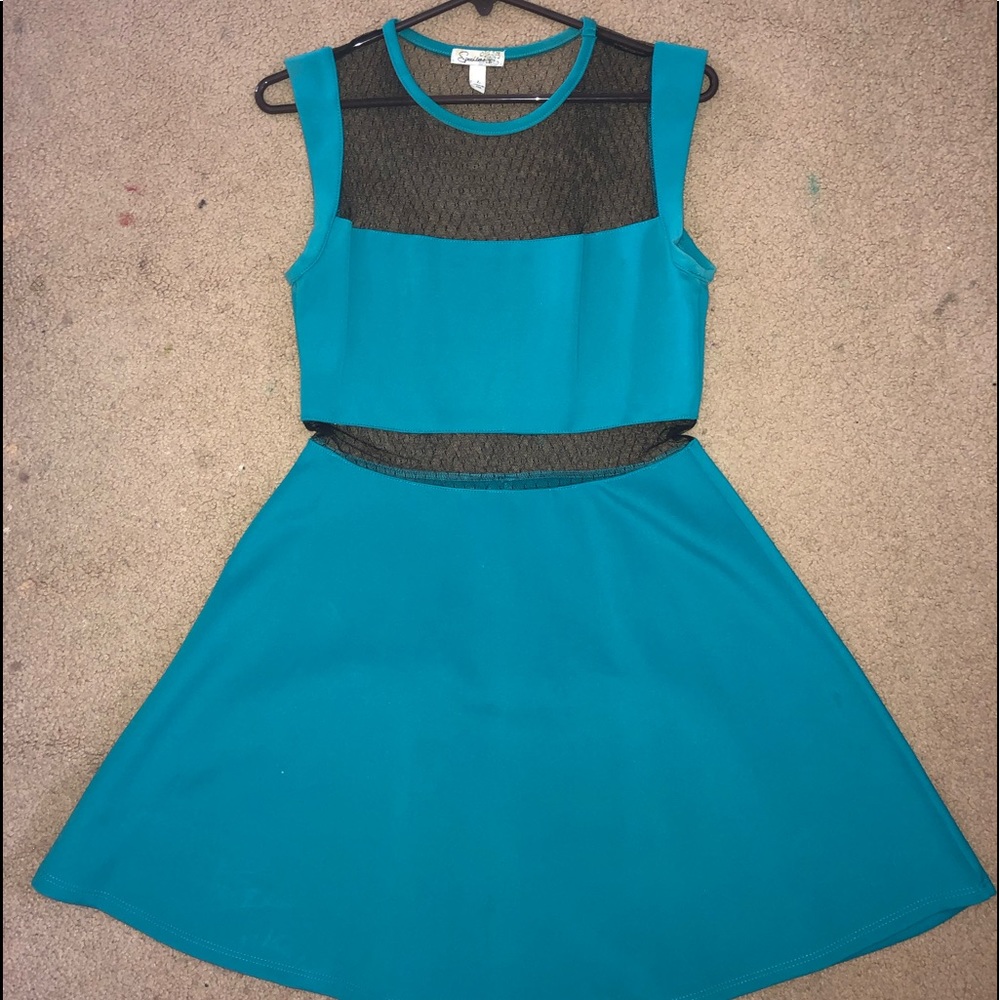 Speechless Blue Modern Cocktail Dress